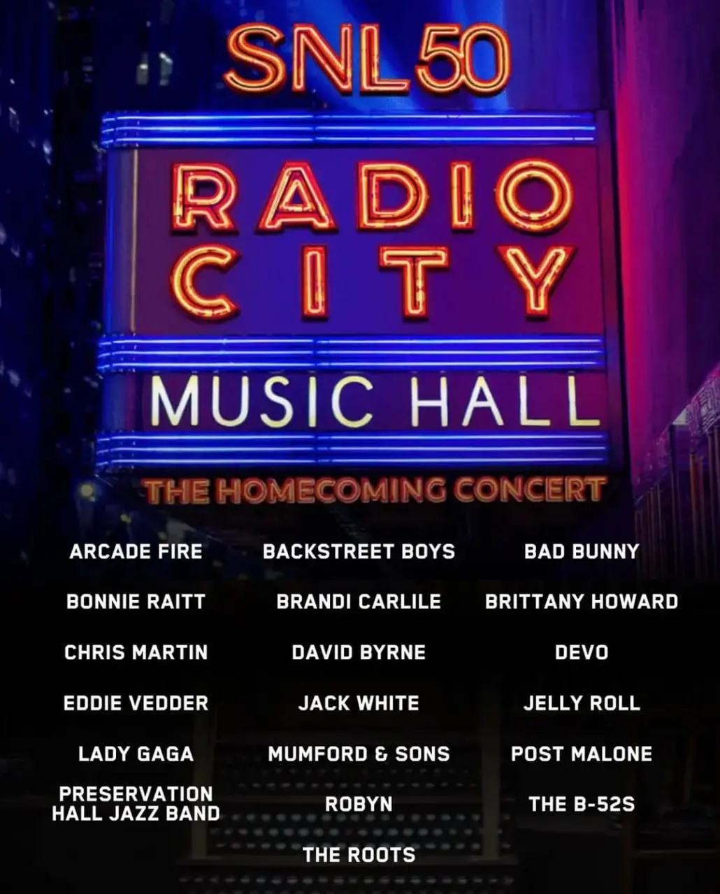 《周六夜现场50周年演唱会》：群星璀璨，经典永恒！重温SNL半世纪的爆笑与感动！